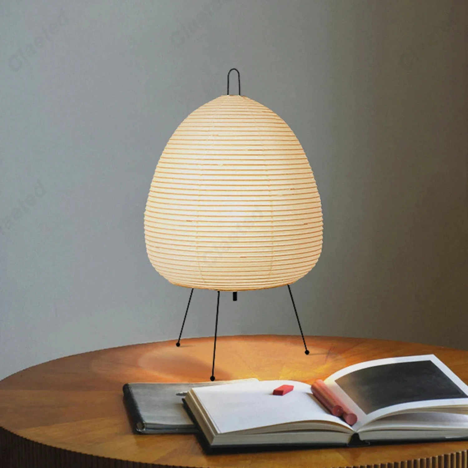 Japanese Akari Noguchi Table Lamp - Rice Paper Standing Lamp for Bedroom, Study, Living Room Decor