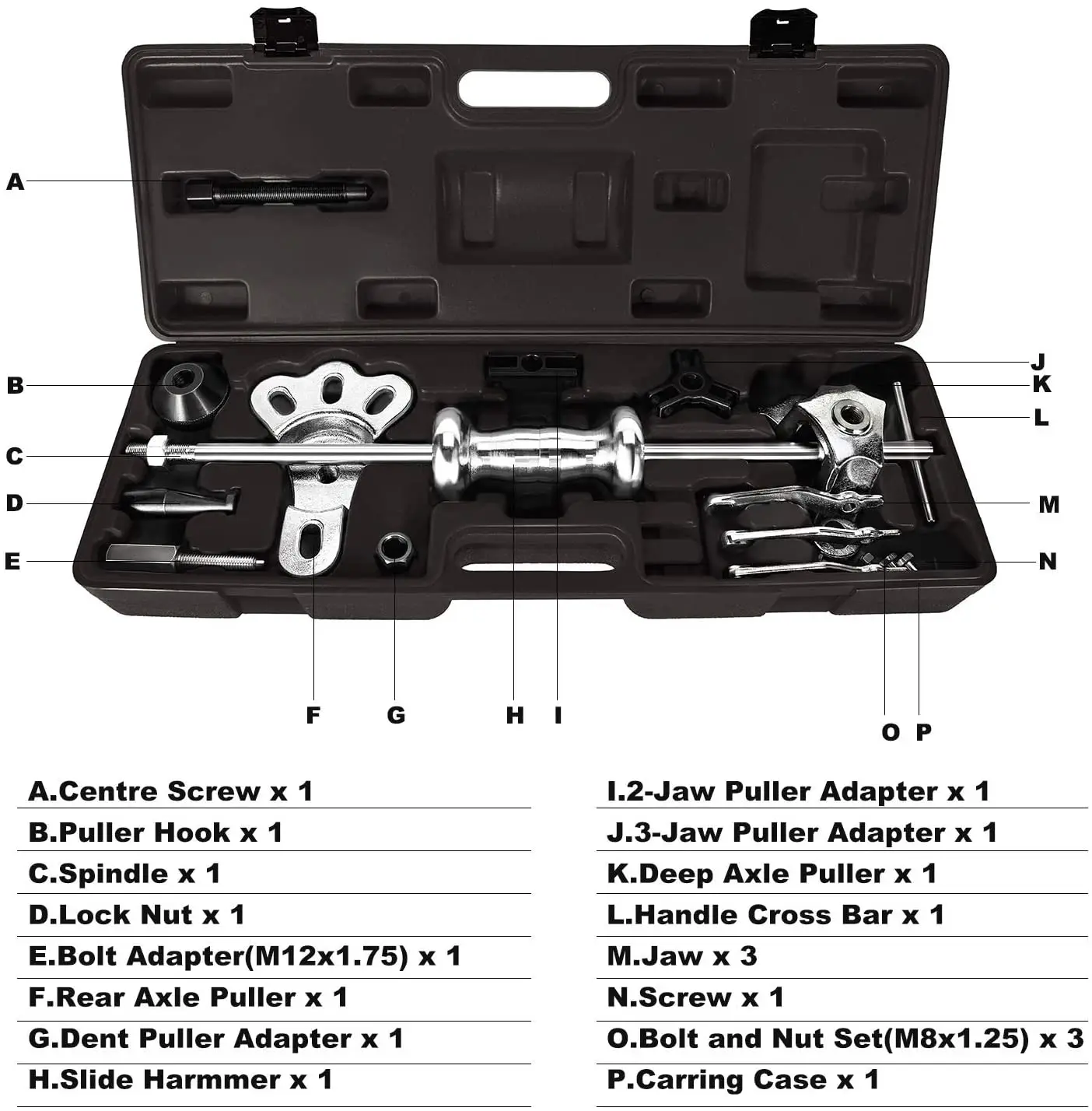 Slide Hammer,9-Way Internal/External Slide Hammer Puller Set-Pulls Hubs,Rear Wheel Axle Shafts,Bearings,Bushings,Seals,Retainers