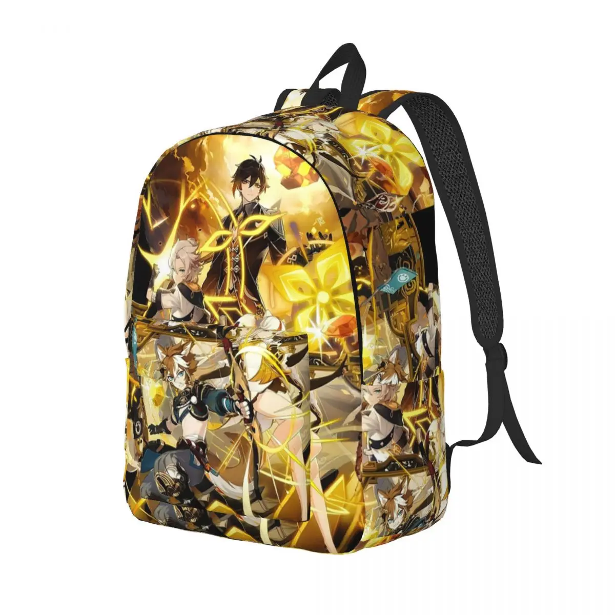 Genshin Impact Anime Game Backpack Daypack Large Capacity Kids BookBag School Bag Shoulder Bags for Men Women
