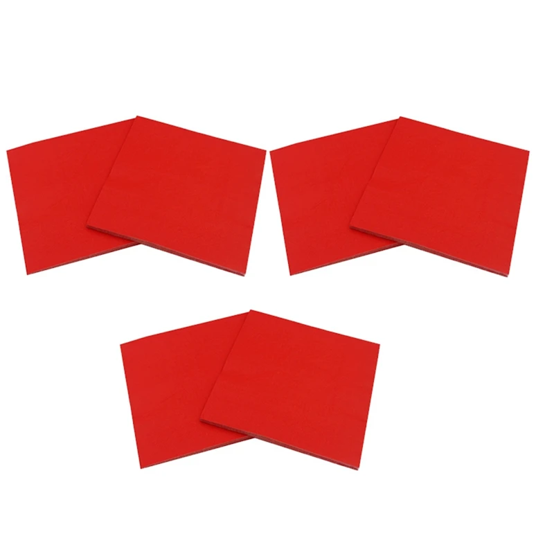 3 Pack Solid Color Printed Paper Napkin (Red)