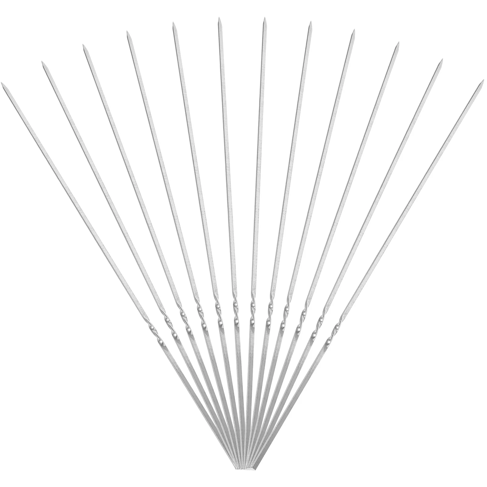 

50 Pcs 304 Stainless Steel Thick Lamb Skewers Flat Grilling Needles 35cm 3 5mm Width Outdoor BBQ Meat Sticks Camping Hiking