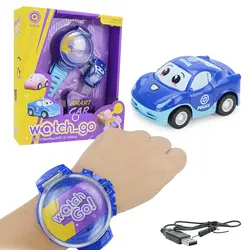 Watch Remote Control Car Toy with Dustproof Cover - 2.4 GHz Cute Wrist Racing Car Watch, USB Charging Cartoon RC Small Car Toys