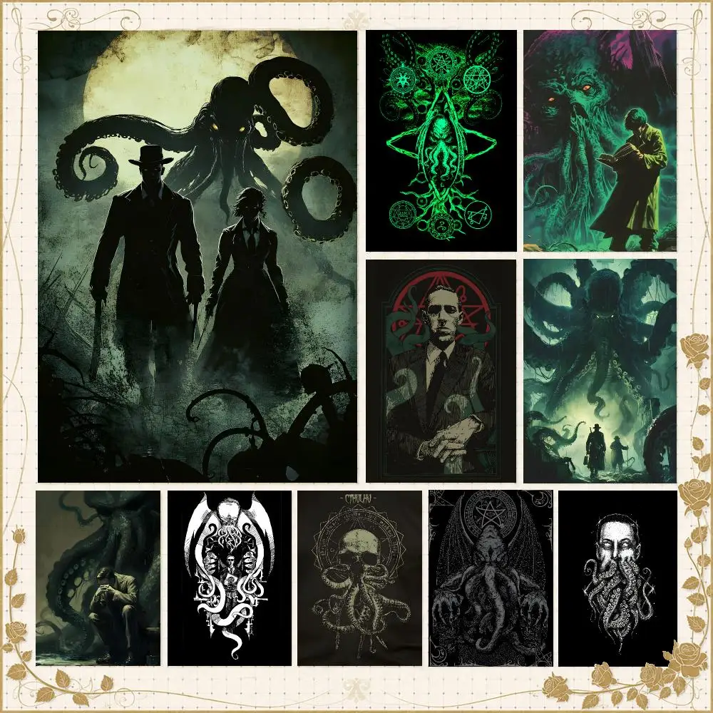 Myth C-Cthulhu Mythos Cosmic Horror Poster Wall Art Bedroom Living Room Dorm Bar Cafe Gym Studio Home Decor Gifts