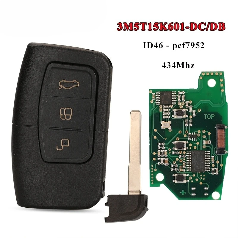 

Key for Ford C-Max Focus MK2 Kuga Mondeo Galaxy HU101 Blade Fob 3M5T15K601-DC /3M5T15K601-DB 3Buttons