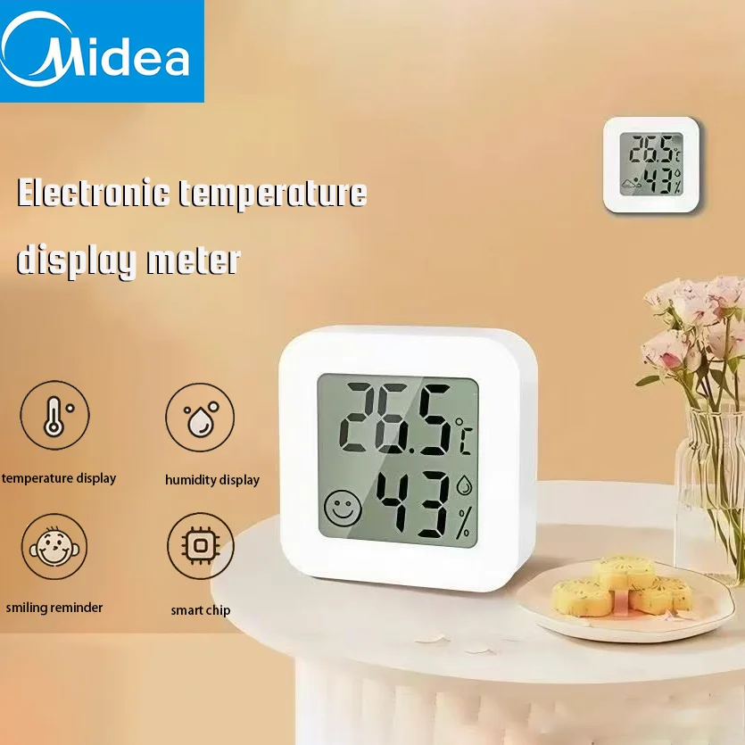 ميديا صغيرة LCD ميزان الحرارة الرقمي الرطوبة غرفة داخلية درجة الحرارة مقياس الرطوبة الاستشعار محطة الطقس 4 قطعة مجموعة الساخن #1