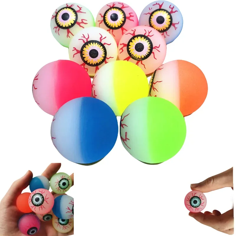 Bola de Ojos de terror hinchable para niños, 12 piezas, juguete de terror, regalo de Cosplay de Halloween, decoración encantada, accesorios decorativos