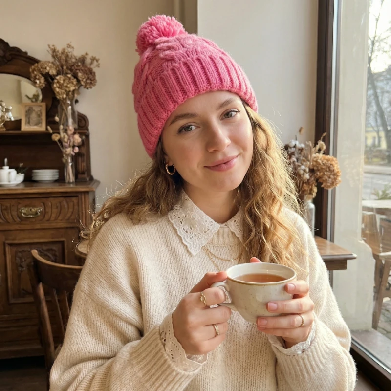 

1 шт. зимняя вязаная шапка для женщин, утолщенная и теплая вязаная шапка унисекс с защитой ушей, повседневные прогулки, езда на велосипеде и лыжах на открытом воздухе