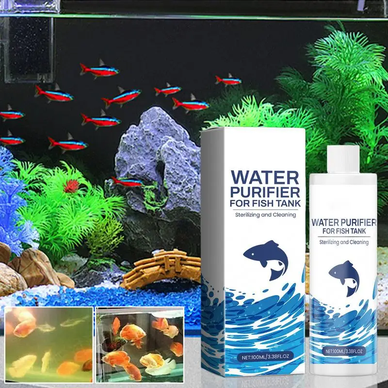 100ML Fish Tank Biological Water Purifying Agent Water Purifier Freshwater Aquarium Water Clarifier Clears Cloudy Water Purifier