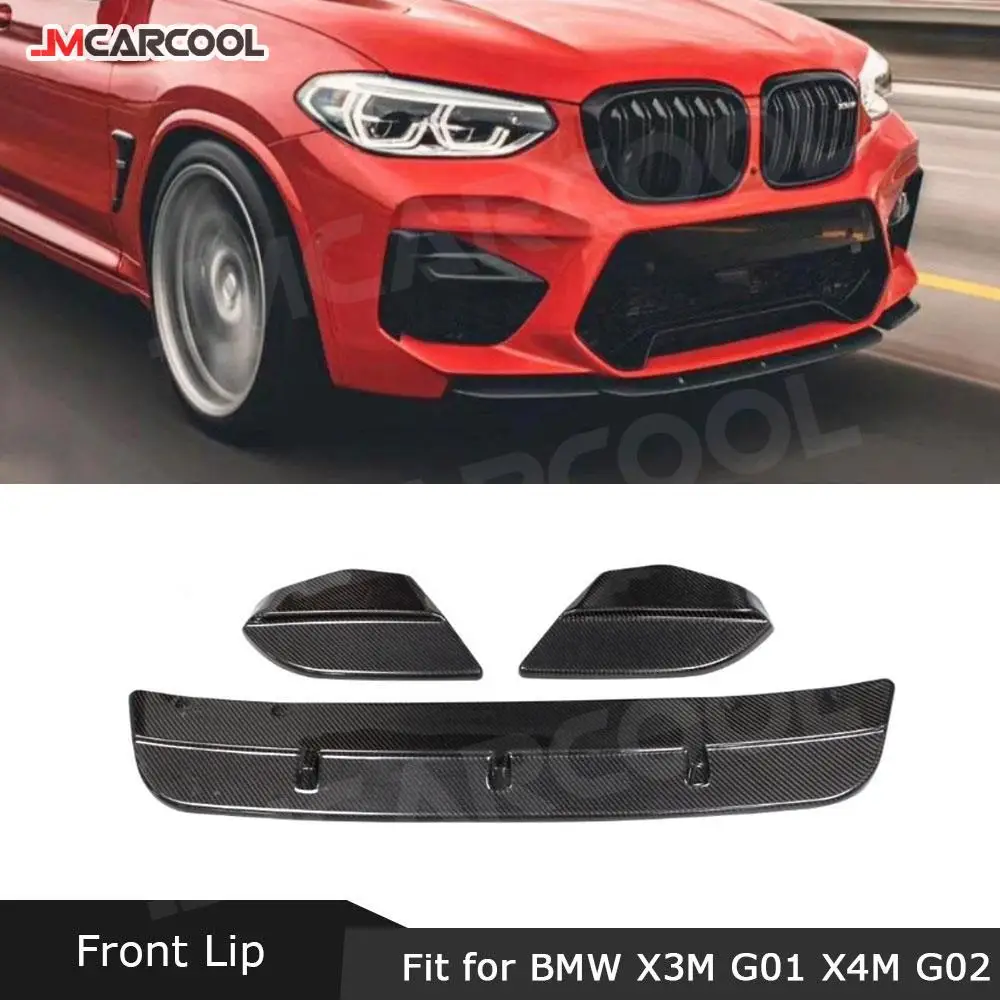 

Carbon Fiber Car Front Bumper Lip Chin Spoiler Protector Covers for BMW F97 X3M F98 X4M 2019 - 2021