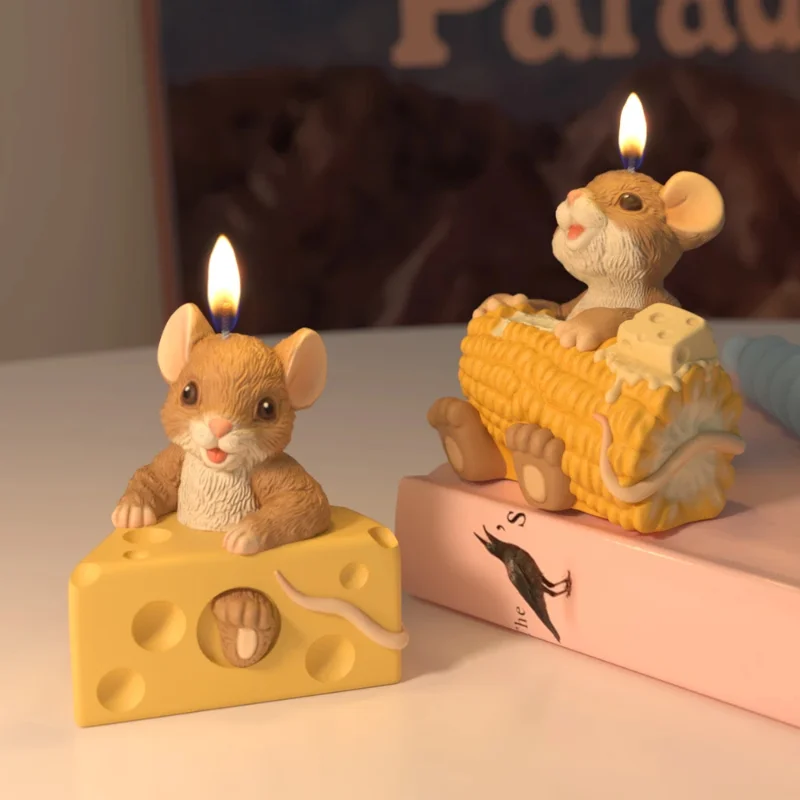 

ZDQ 3D Mouse Cheese Aromatherapy Candle Silicone Mold Cartoon Animal Handmade Plaster Mousse Cake Casting Molds Creative Kitchen