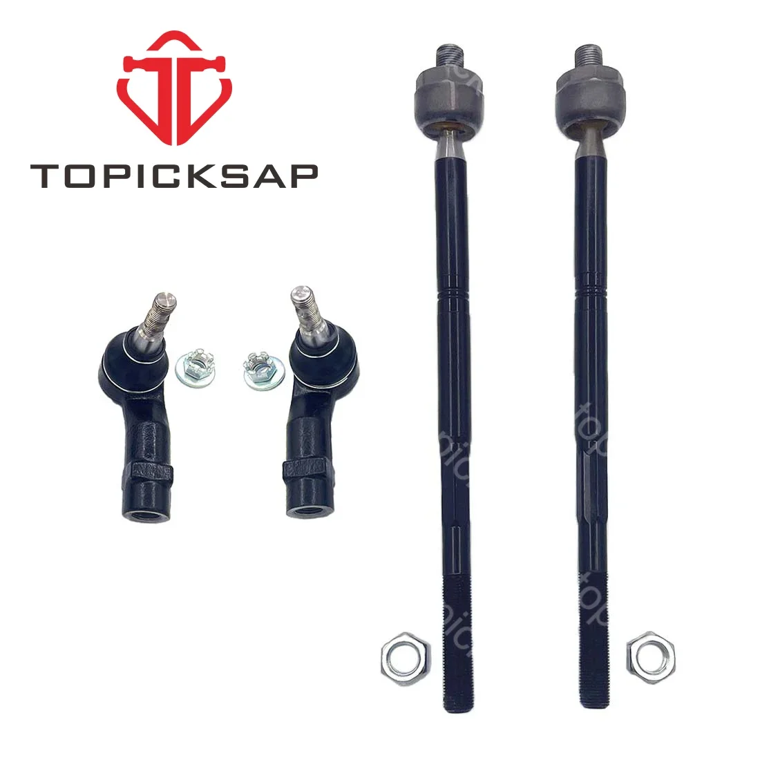 TOPICKSAP 4Pcs Front Inner Outer Tie Rod Rack End Assembly Kit for Dodge Dart Chrysler 200 2013-2016 2017 68185503AB