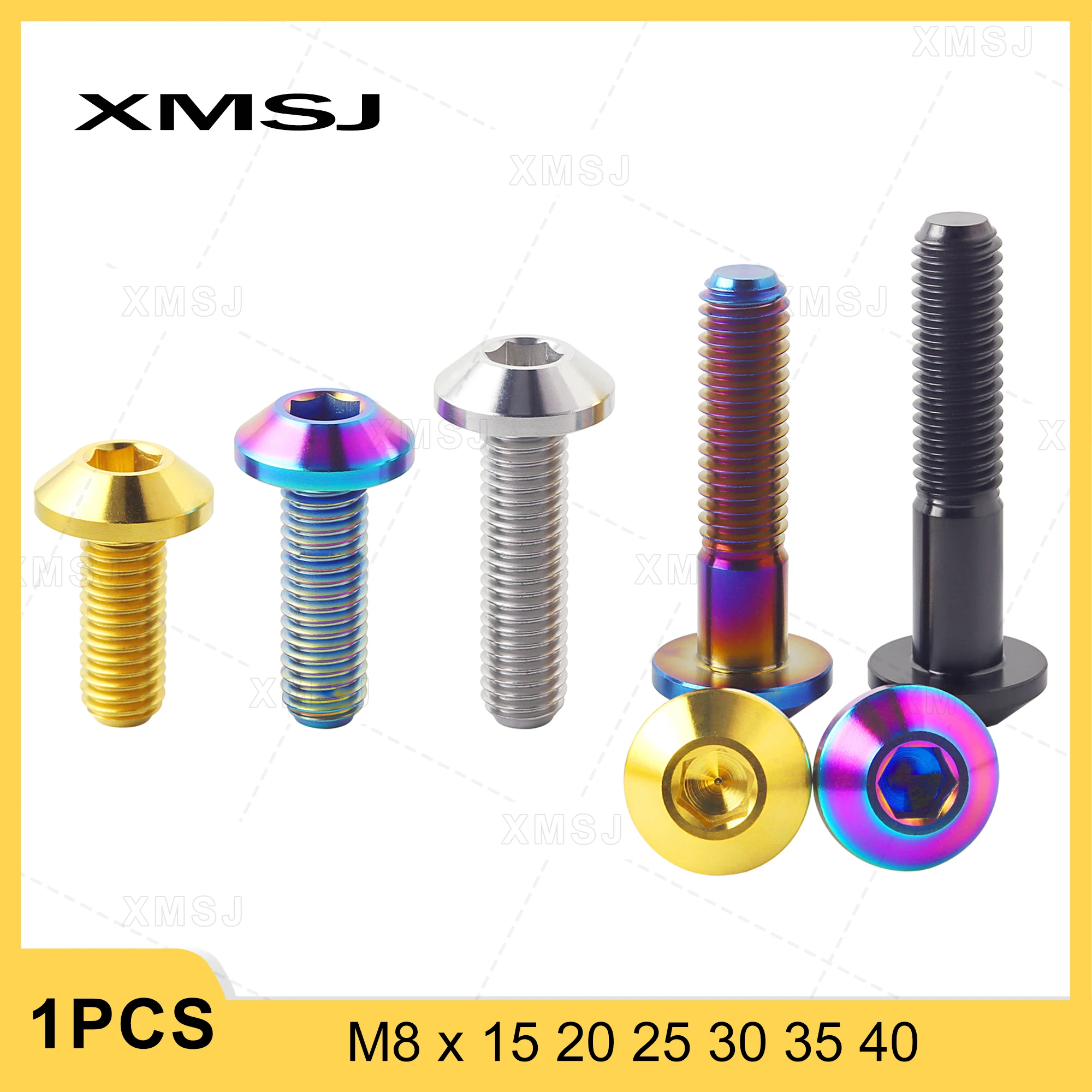 XMSJ pernos de titanio M8x15 20 25 30 35 40mm tornillo de disco de freno de motocicleta pinza de Rotor sujetadores de enchufe hexagonal pernos de cabeza de llave Allen