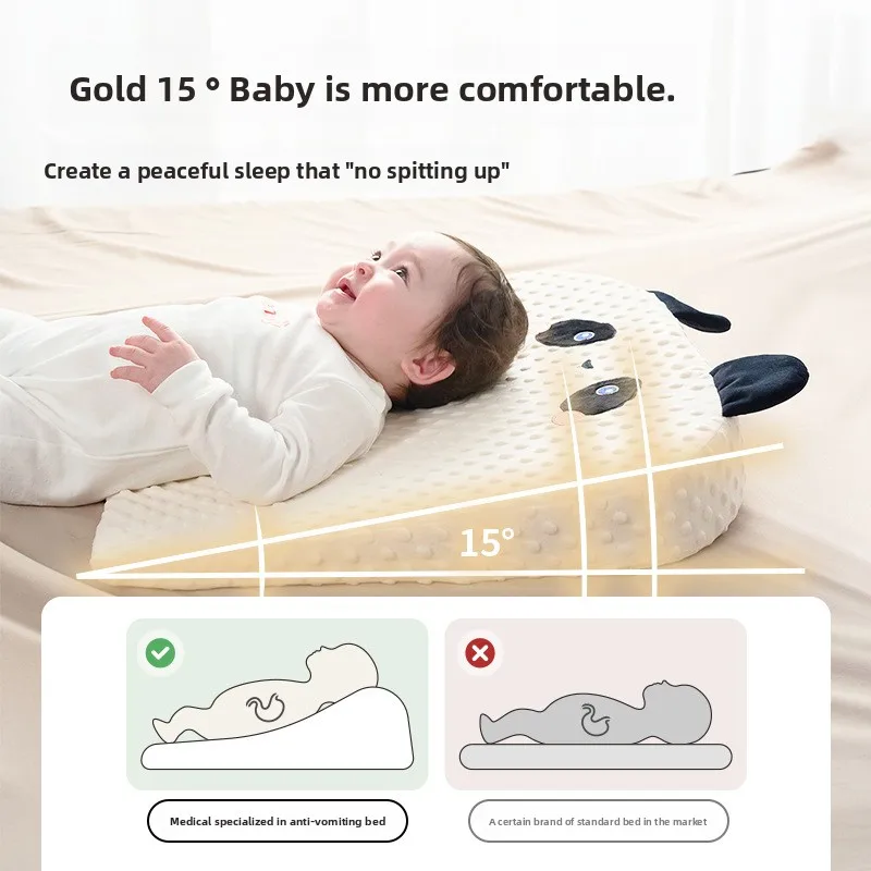 Newborn Baby Anti Spitting Slope Pad Baby Anti Overflow Choking Slope Pillow Side Lying Breastfeeding Tool NursingPillow