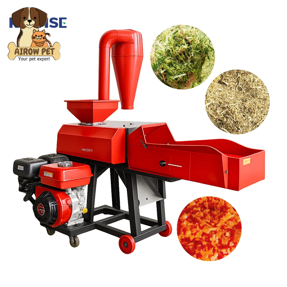 AIROW Home Use 3.8T Diesel Chaff Cutter with Kneading and Grain Crushing for Animal Feed