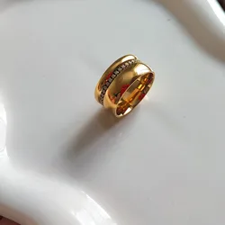 Cz stone pave band rings stainless steel rings for women wide statement stainless steel jewelry new in 2024 non tarnish