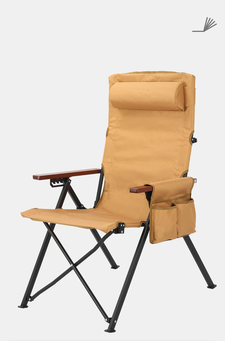 Portable Picnic Chair Fur Seal Chair Outdoor Recliner Fishing Lunch Break High-back Recreational Camping Folding Chair