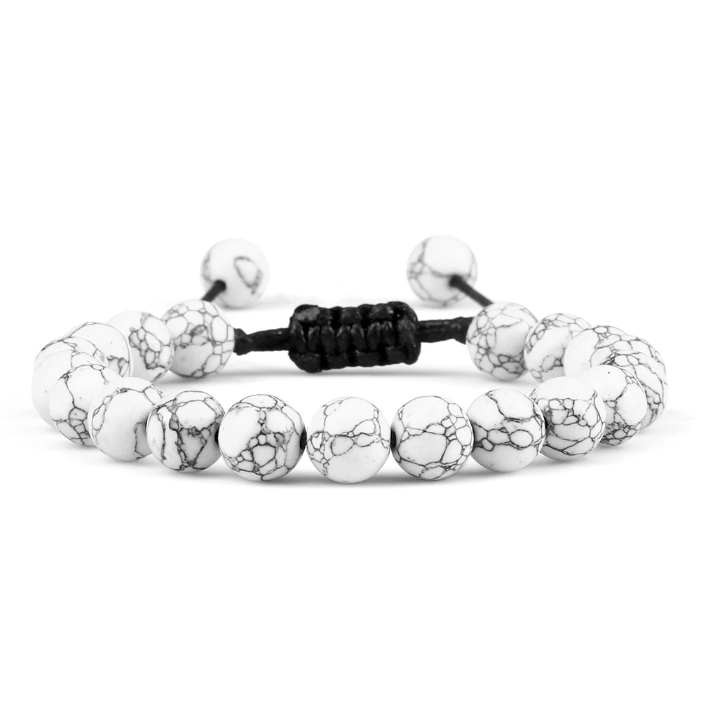 Adjustable Couples Bracelets with Black & White Beads