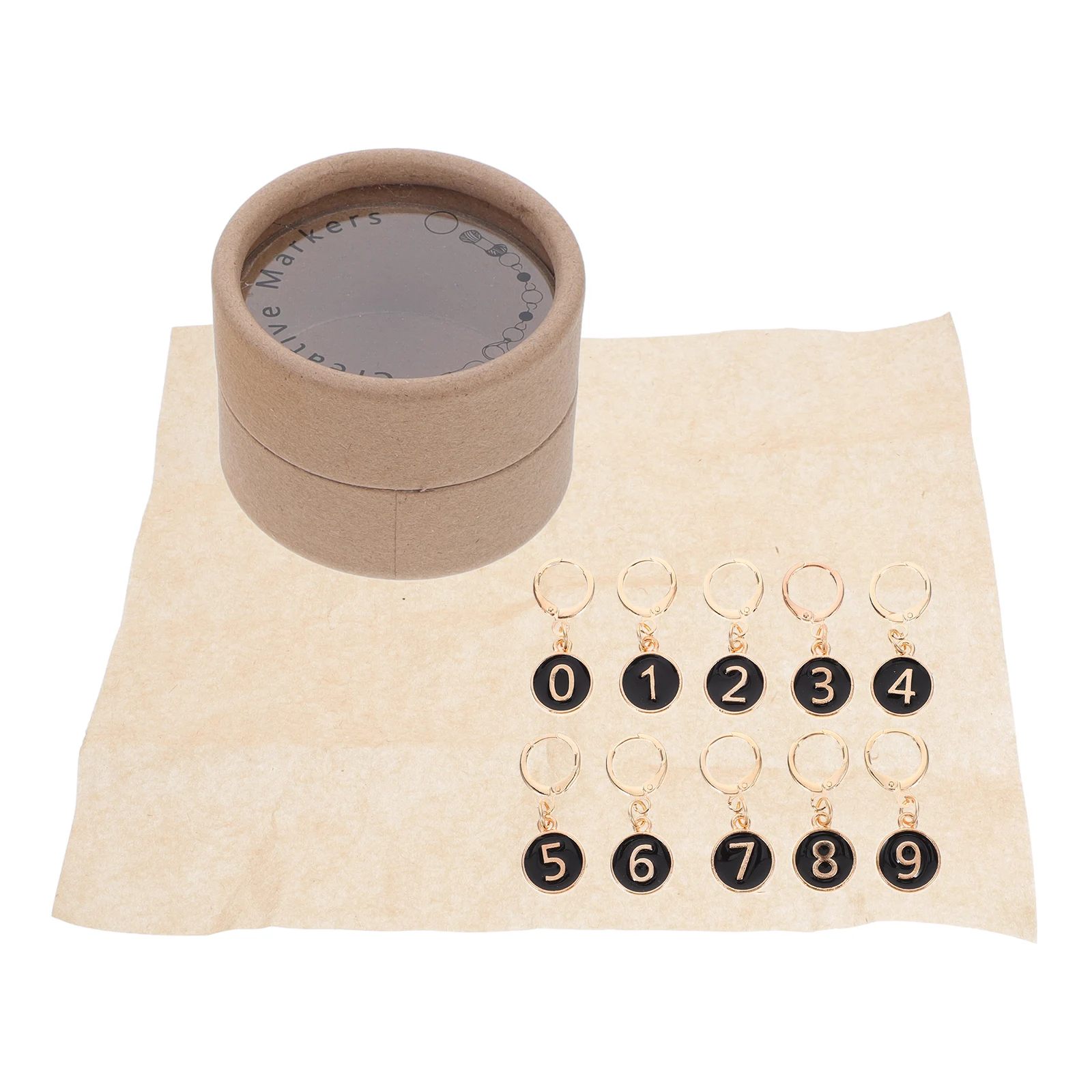 

10pcs Needle Count Recorder Stitch Markers Knitting Crochet Alloy Tools Black Numbered Portable Weaving Accessories Charm Row