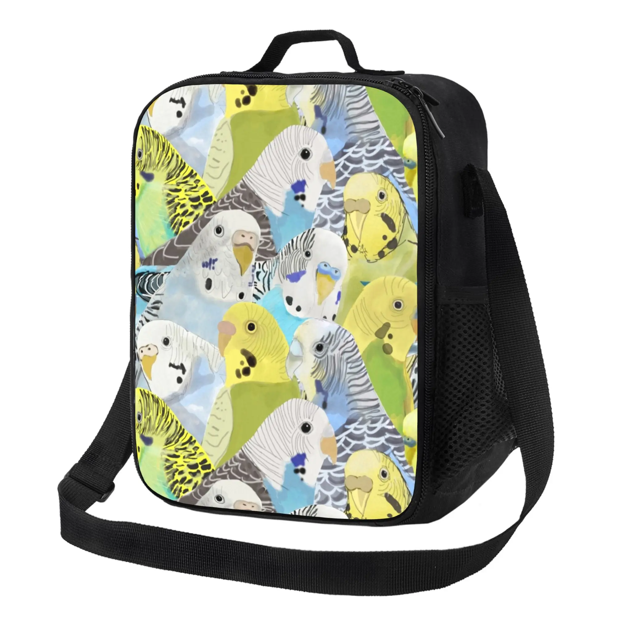 Budgie Parakeet Print Tote Bag, Versatile Everyday Carry for Work Office Travel Daily Commute