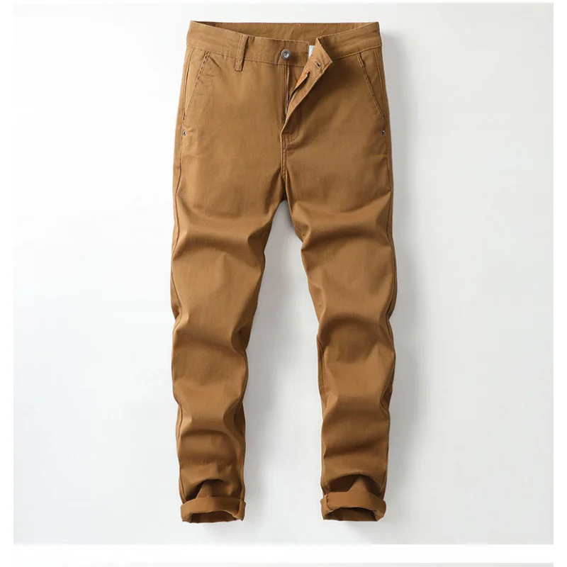 2024 New Men's Casual Pants Autumn High-End Business Loose Straight All-Matching Tooling Cotton Trousers