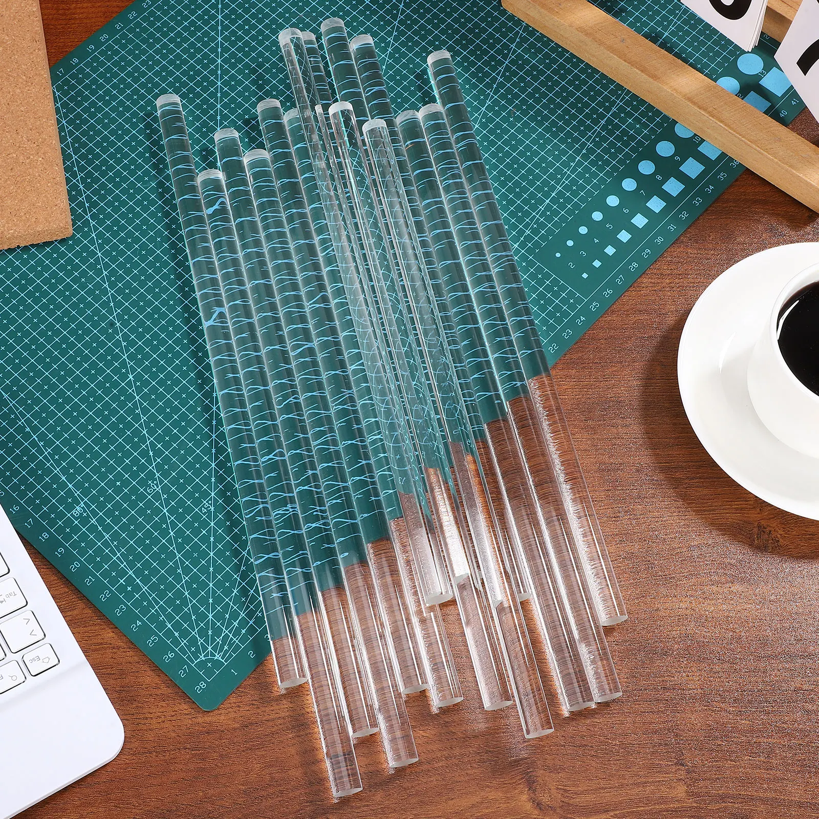 

15 Pcs Material Transparent Acrylic Rod Cake DIY Lollipop Sticks Round Decorative