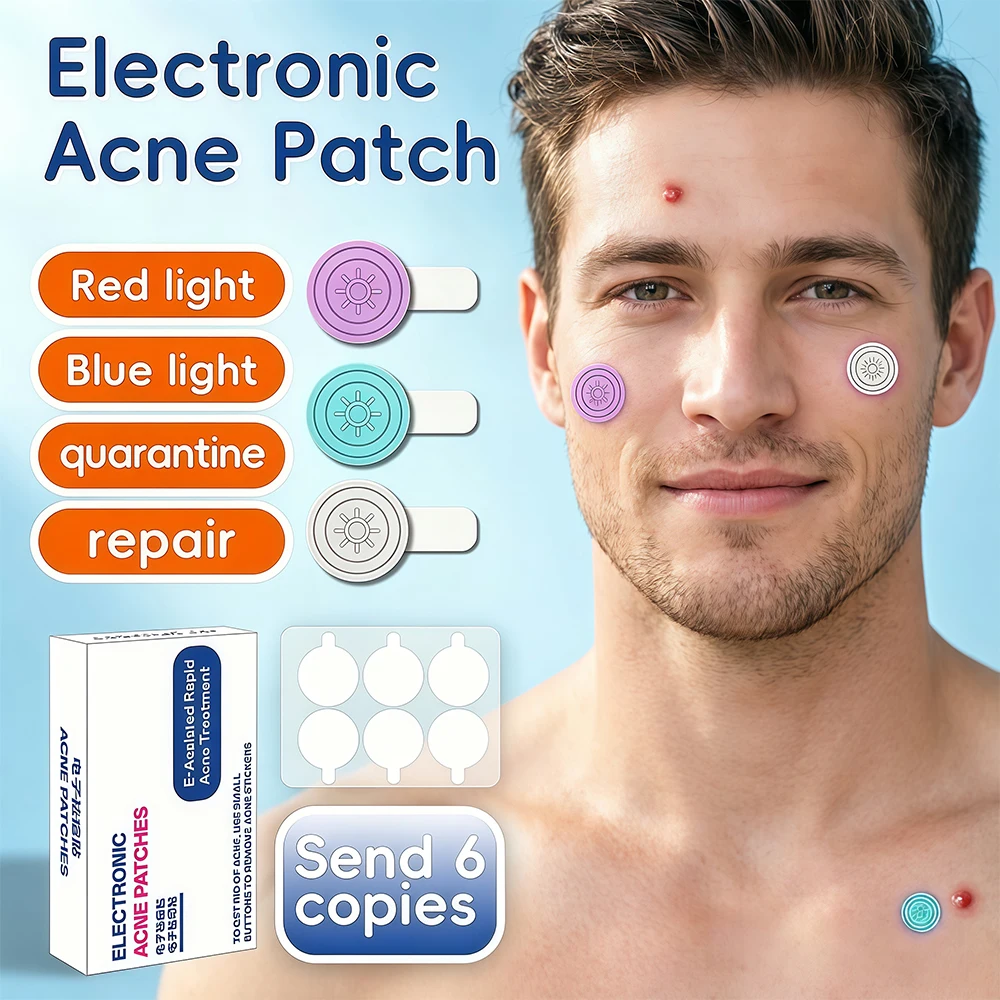 LED Electric Acne Spot Patches, Red Blue Light Therapy Pimple Zapper,At-Home Skin Care Tool to Clear Blemishes & Fade Acne Scars