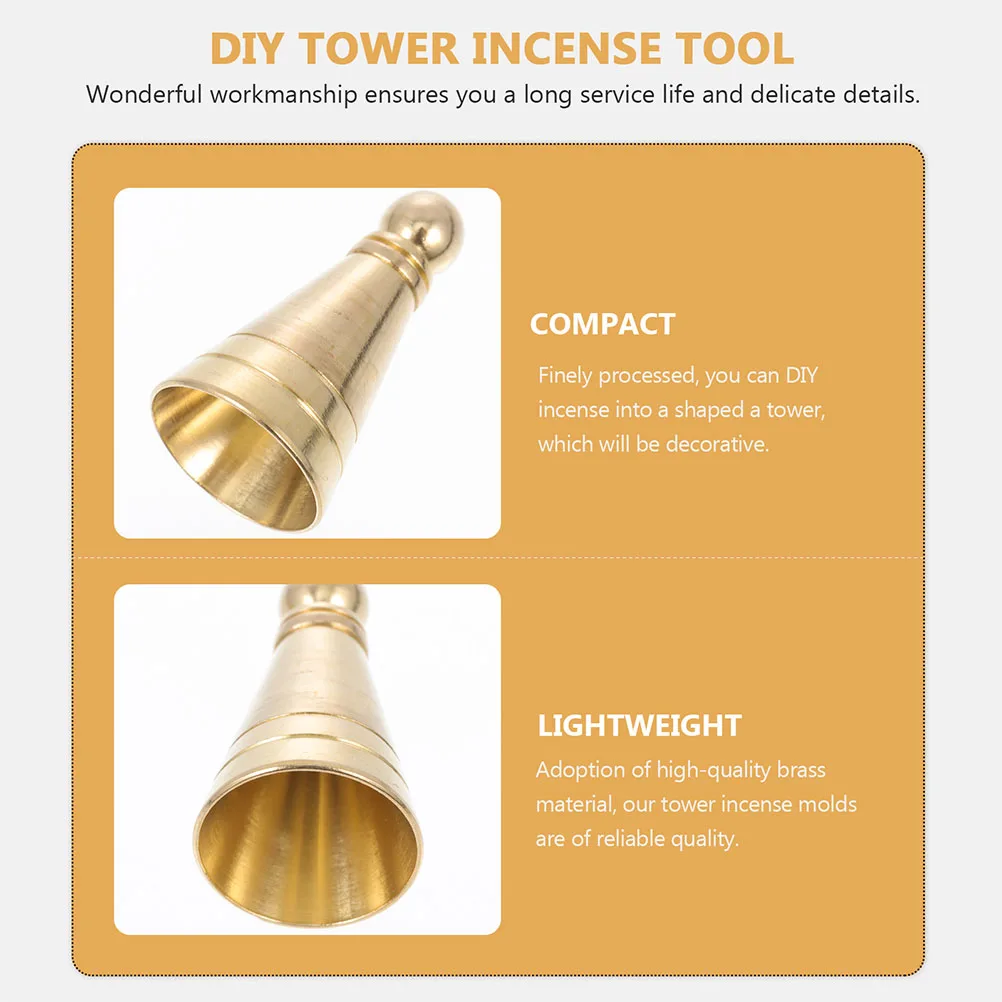 Incense Cone Moulds Shaping Tool Brass Tower Forming Molds DIY Incense Making Practical Easy Use Clean Store Home Office Temple