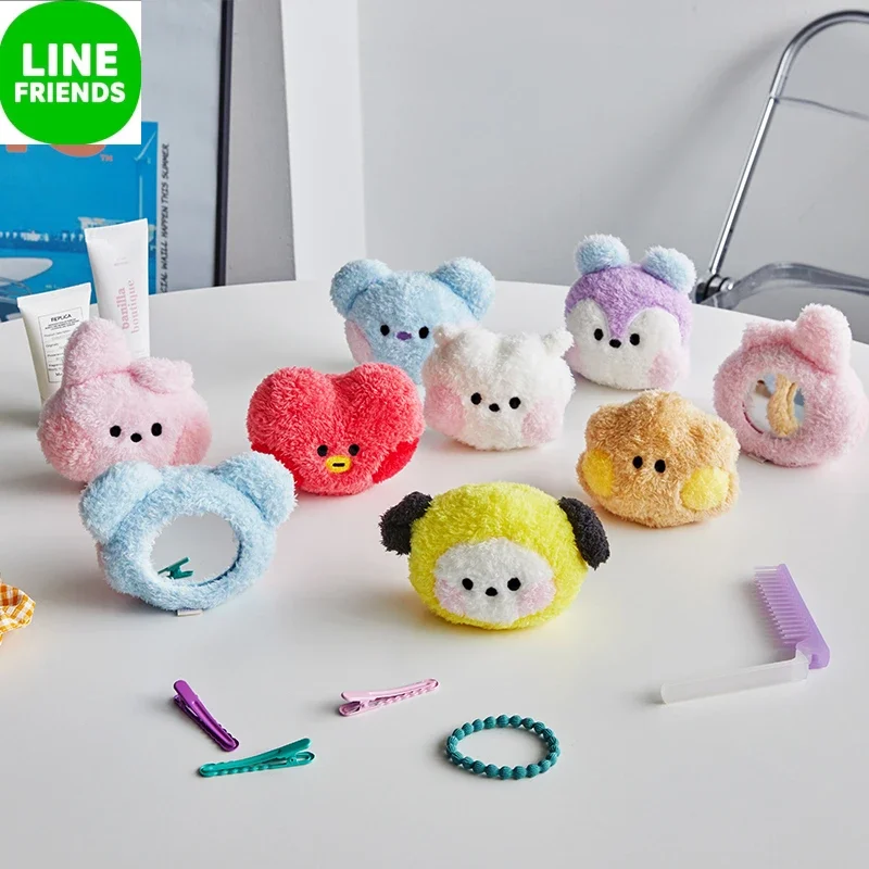 Line Friends Minini TWINKLE Series RJ CHIMMY Makeup Mirror Cute Hand-held Kawaii Girls Christmas Gift