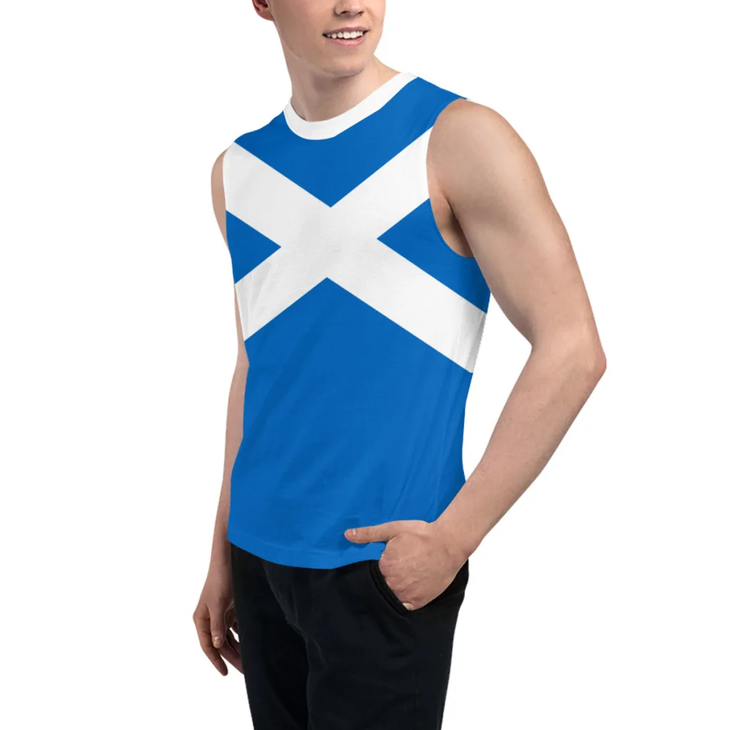 Sleeveless T-shirt Scotland Flag 3D Men's Boys Tshirt Gyms Tank Tops Fitness Joggers Basketball Training Vest