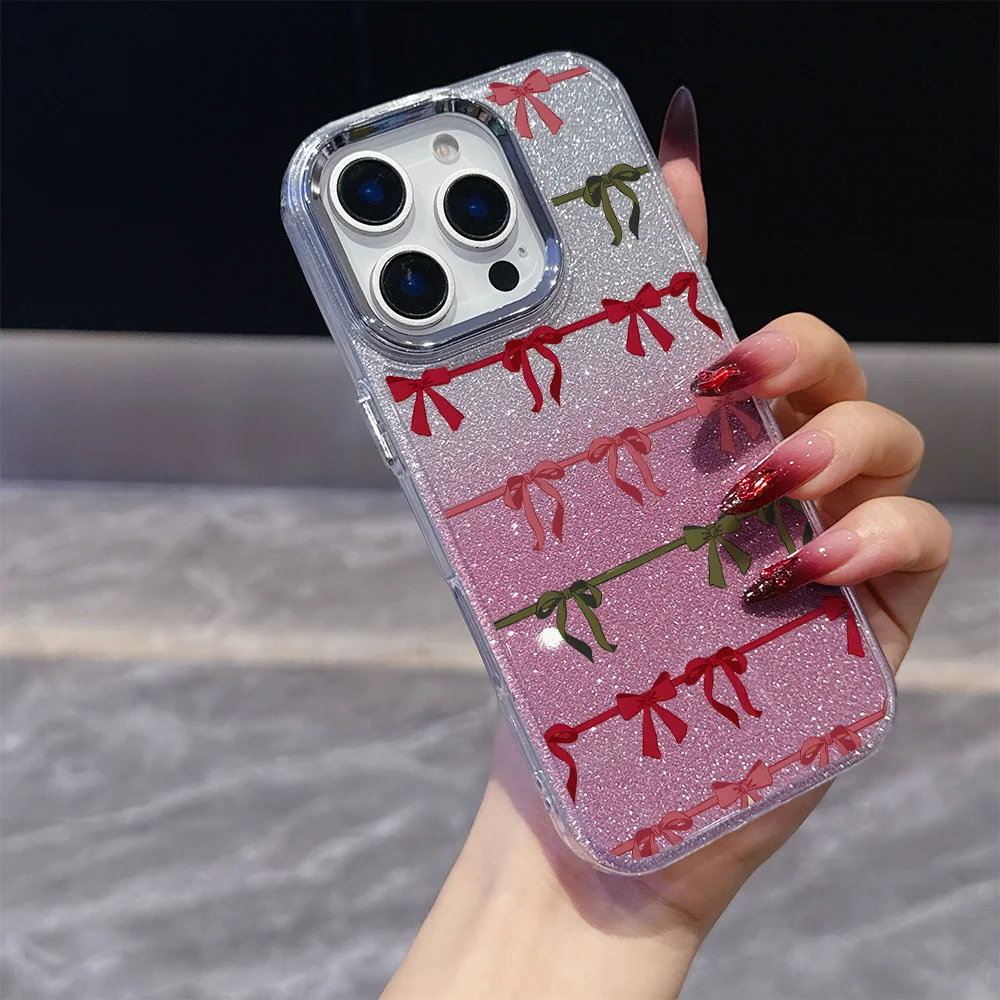 쉘 홀리데이 보우 도금 폰 케이스 (OPPO Realme 14 12 13 11 C75 C65 C63 GT3 C55 C33 C31 C30 Narzo 50 C35 Pro Plus 4G 5G 용)