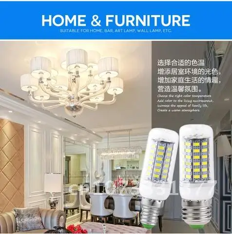 

1pcs E27 Lamp Blub SMD 5730 LED E14 G9 GU10 B22 Corn Light Bulb 24 36 48 56 69 72 LEDs Chandelier Candle Led Light 220V 230V