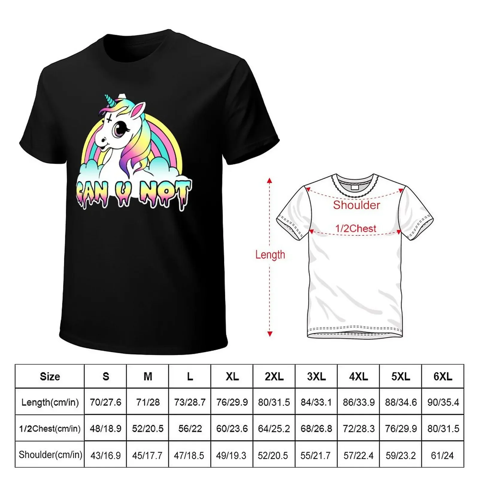 Can U Not - Pastel Goth Unicorn T-Shirt graphics customizeds graphic tee shirt plain black t shirts men