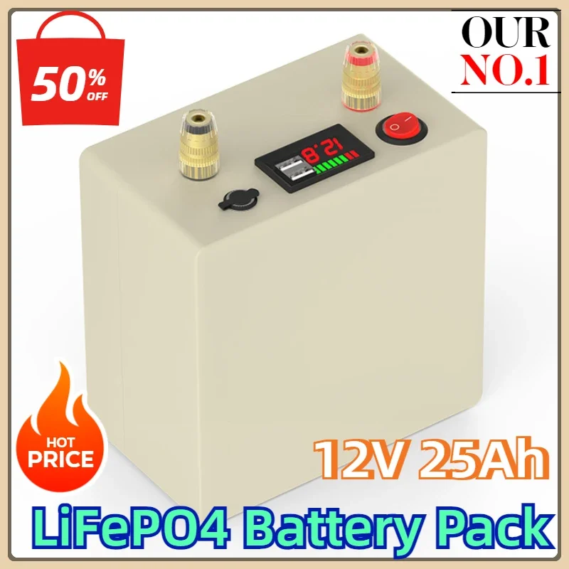 

LiFePO4 Battery Pack For Golf Backup Power Solar Energy Rechargeable 12V 25Ah