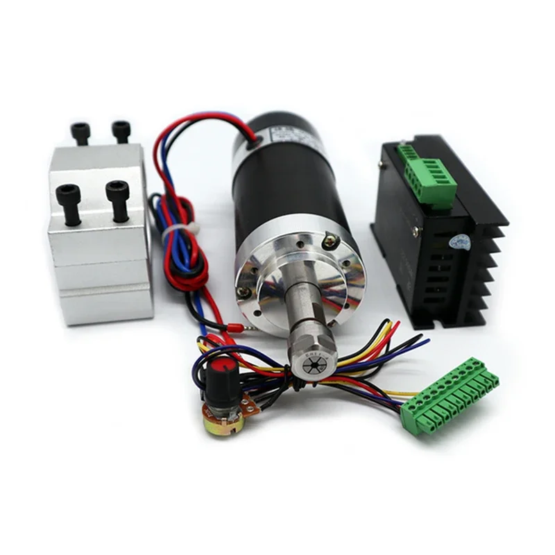 Imagem -02 - Refrigerado a ar Brushless Spindle Motor Máquina de Gravura Fonte de Alimentação Driver e Braçadeira Er16 Er11 Pinça 55 mm Pcb 500w 48v 12000r