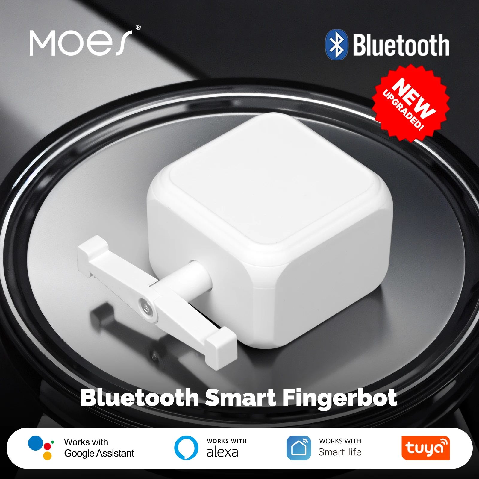 MOES Tuya Smart Bluetooth Finger Robot Warp Switch Button Key Smart Life App with Voice Control via Alexa, Google Assistant