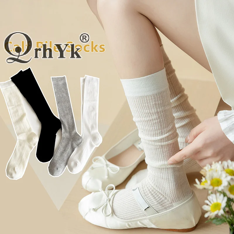 

Lolita Long Socks Women Stockings JK Sweet Girls Stocking Japanese Style Solid Color Knee Socks Stockings Female Spring Summer