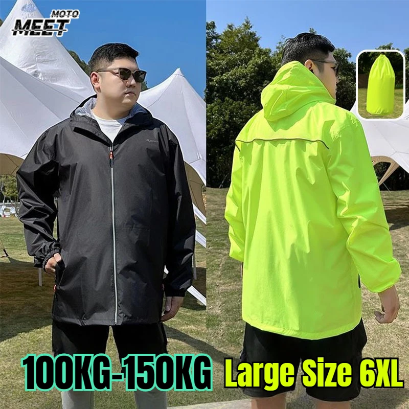HOT Large Size 6XL Adult Waterproof Raincoat Suit Summer Unisex Separate Rain Pants Motorcycle Raincoat Lightweight Breathable
