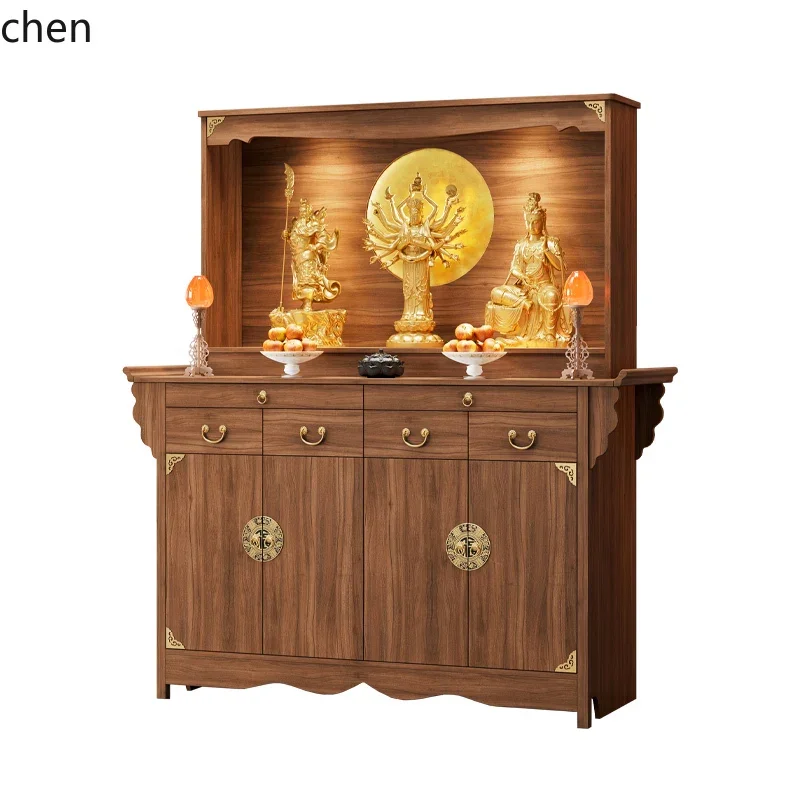 

YFY Buddhist shrine solid wood modern light luxury household stand cabinet Shentai simple God of Wealth table incense case