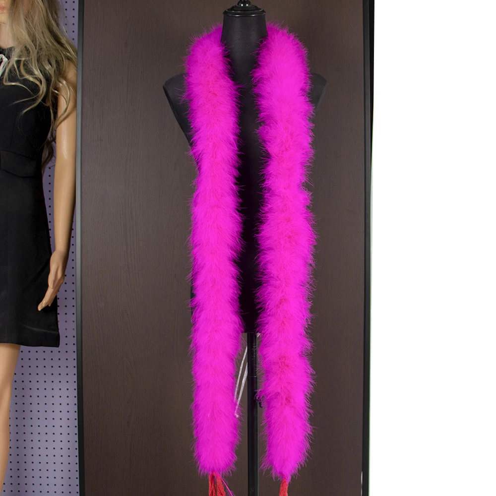 12 Colors 2 Meters/Piece 18 Gram Fancy Soft Dyed Multicolored Turkey Marabou Feather Scarf Boas Clothing Wedding DIY Decoration