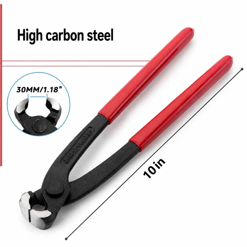 10 Inch CV Boot Earless Hose Clamp Pliers, Manual Crimping Tool, Pipe Hose Clamp Installer, Hand Operated Fastener Plier
