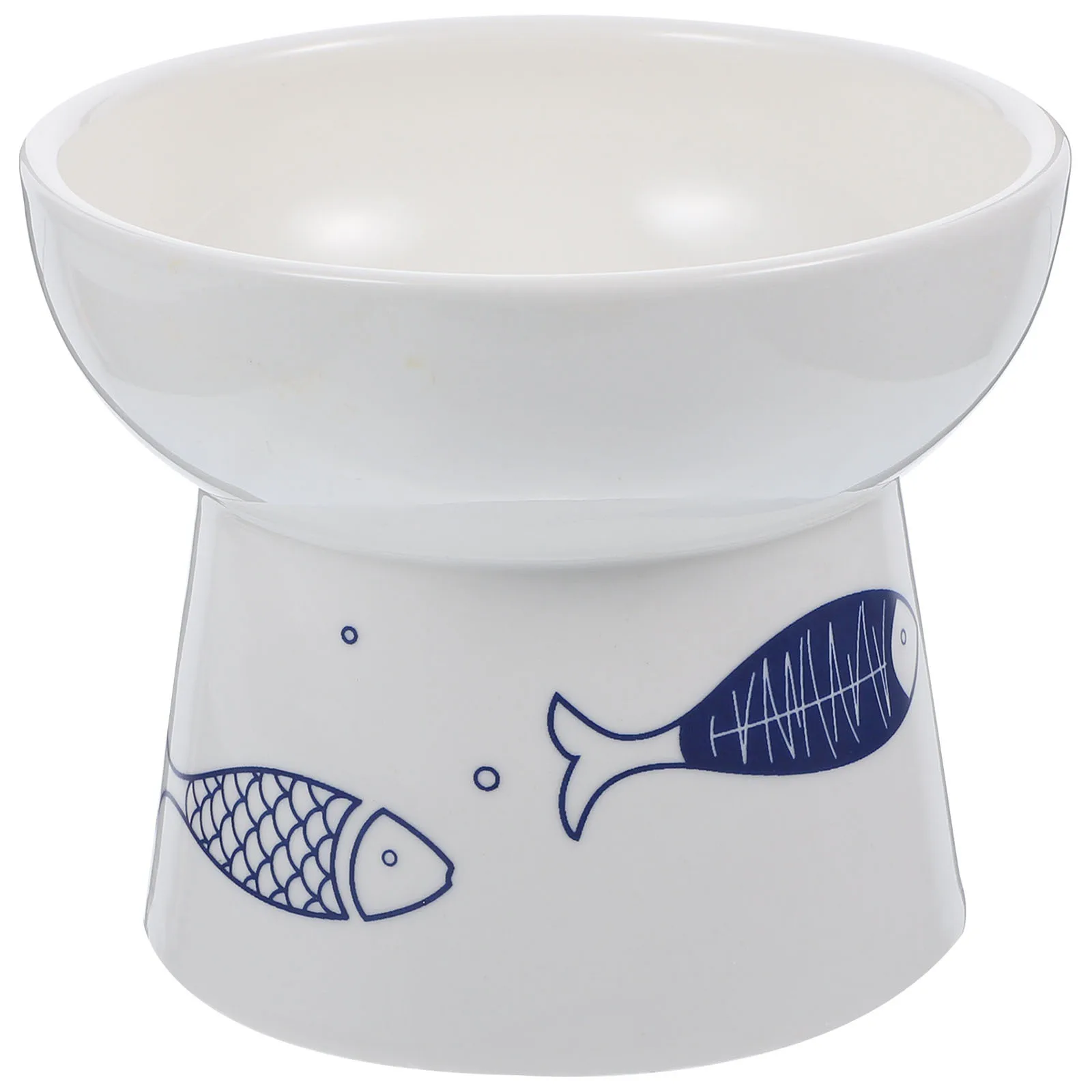 

Adorable Pattern Ceramic Cat Bowl Wear-Resistant Kitten Accessory Smooth Surface Easy Clean Large Capacity Nonslip Design Daily