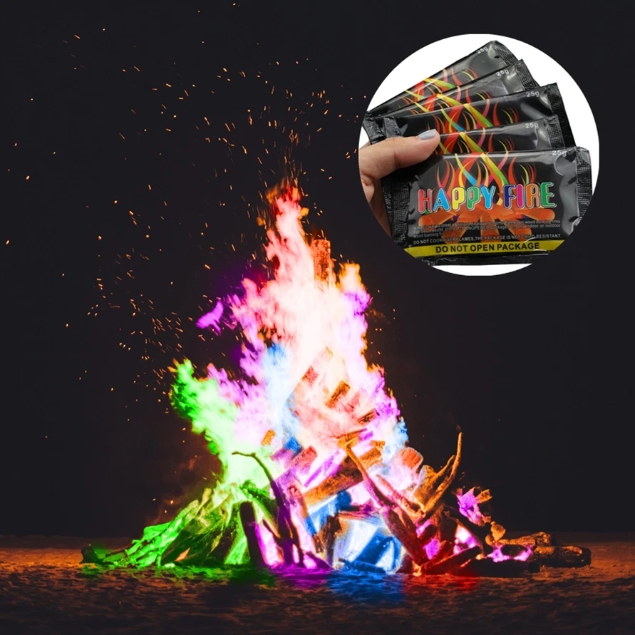 Mystical Fire Colorful Bonfire Flame Powder Fireplace Sachets Magicians Pyrotechnics Magical Tricks Outdoor Camping Accessories