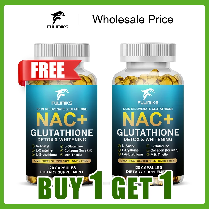 

Buy 1 Get 1 Free! Premium NAC+ Supplement, for Glutathione Production, Skin Health & Detox, Liver Cleanse, Healthy Aging