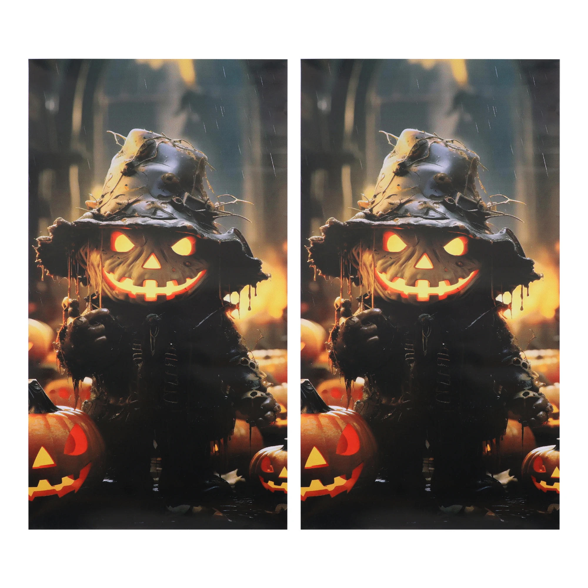 

X Autohaux Хэллоуин наклейки на центральную стойку автомобиля тыква человеческий узор автомобильные наклейки многоцветный ПВХ 2 шт авто декоративные наклейки