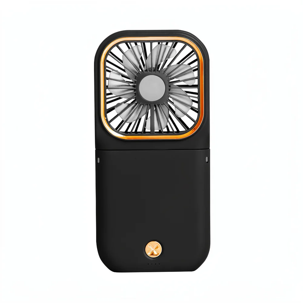 For Futian Portable Neck Fan Semiconductor Cooling Desktop Phone Holder USB Rechargeable Silent Mini Air Blower Summer Cooler