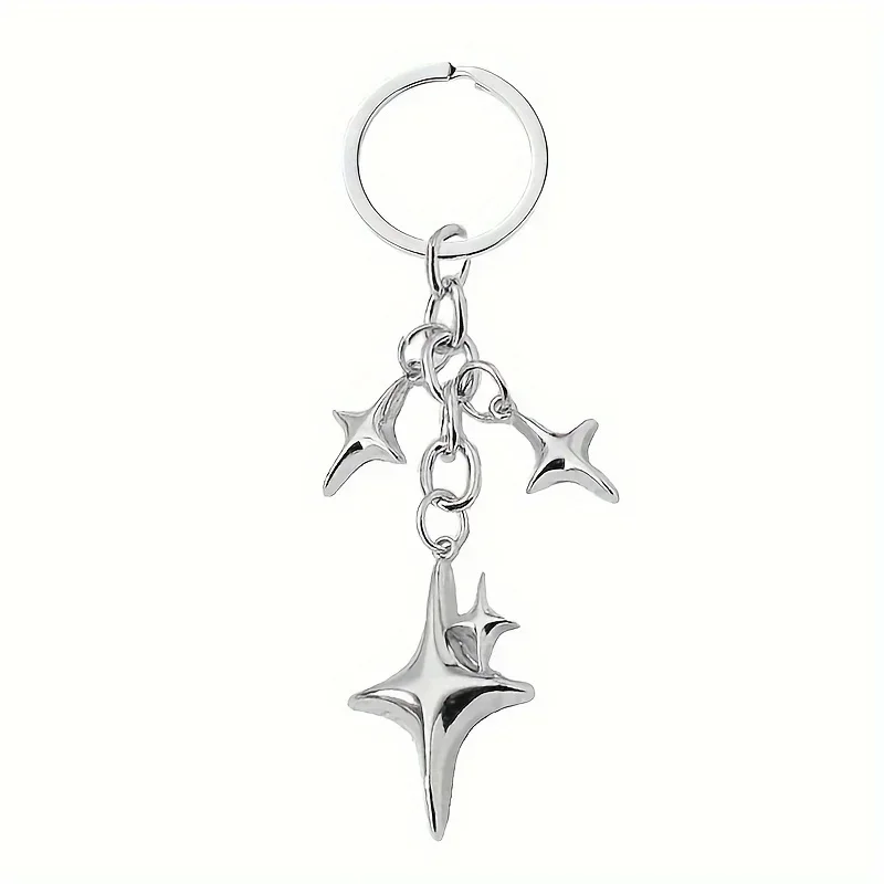 1 elegante llavero de aleación plateada con forma de estrella y luna - Llavero elegante para bolsos, mochilas y coches de mujer - Eid al-Fitr, ideas de regalo para uso diario en Ramadán