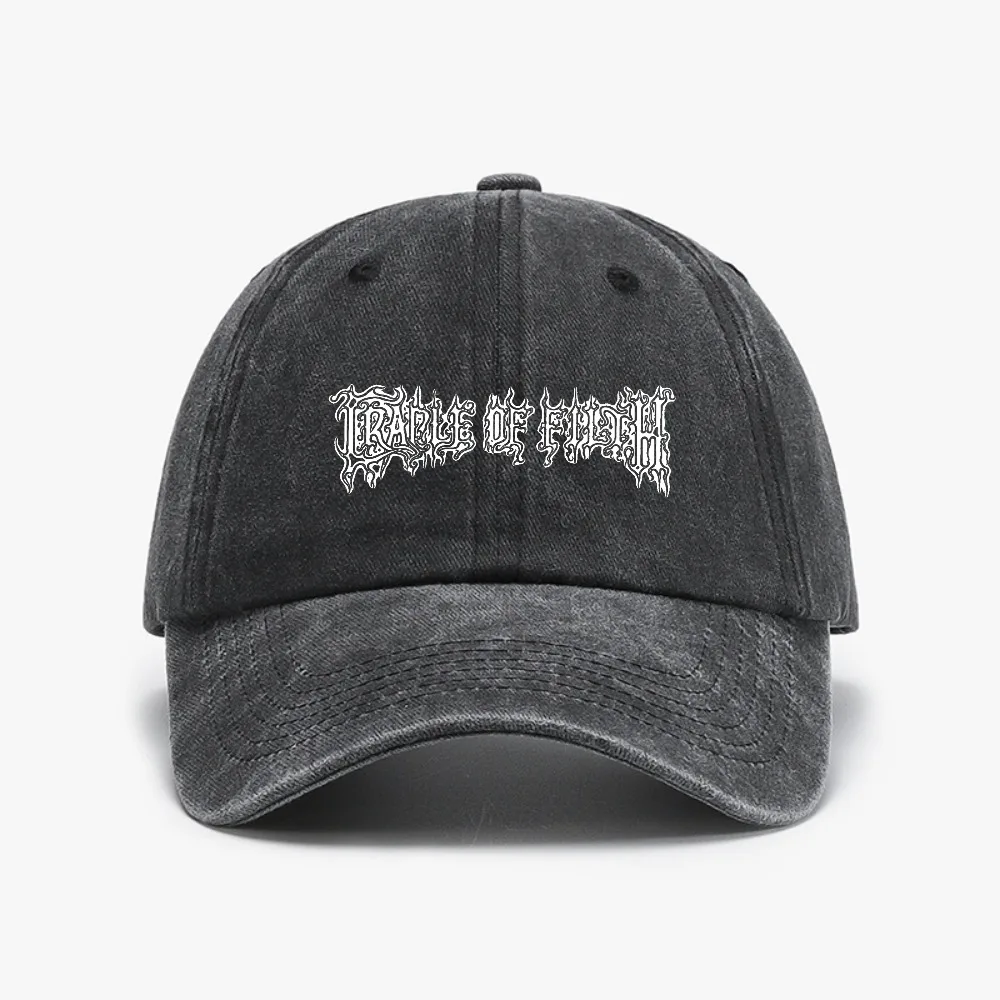 

Cradle Of Filth Dusk And Her Embrace Baseball cap Vintage style Washed Soft top denim hat casual adjustable Snapback hats