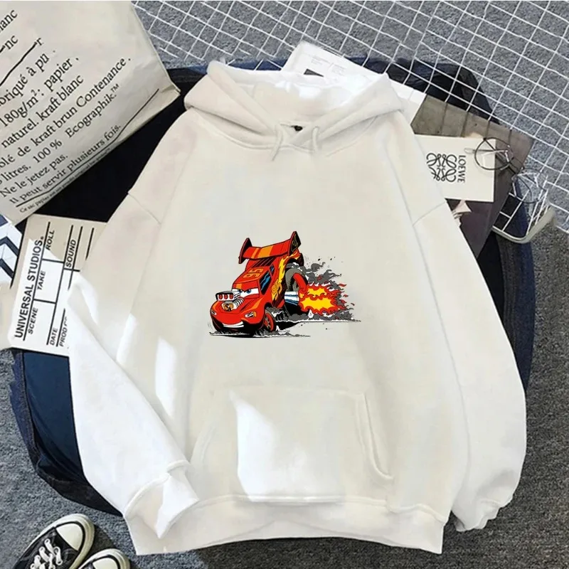 Fashion Hoodies Cars Lightning McQueen Graphic Printed Women Hoodie Aesthetic Long Sleeve Casual Creative Sweatshirt