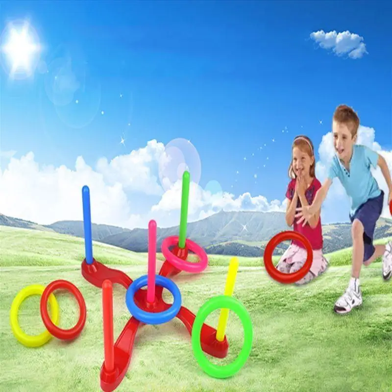 E7CE 10 Pcs Plastic Toss Rings Target Throw Carnival Backyard Park Games Kids Intelli