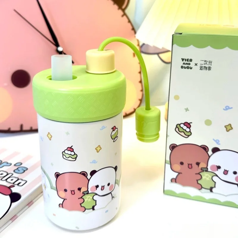 

Новая оригинальная чашка для воды Panda Bubu и Yier, мультяшная панда Bubu и Dudu, 2 типа, изолированная чашка из нержавеющей стали, портативная чашка в подарок